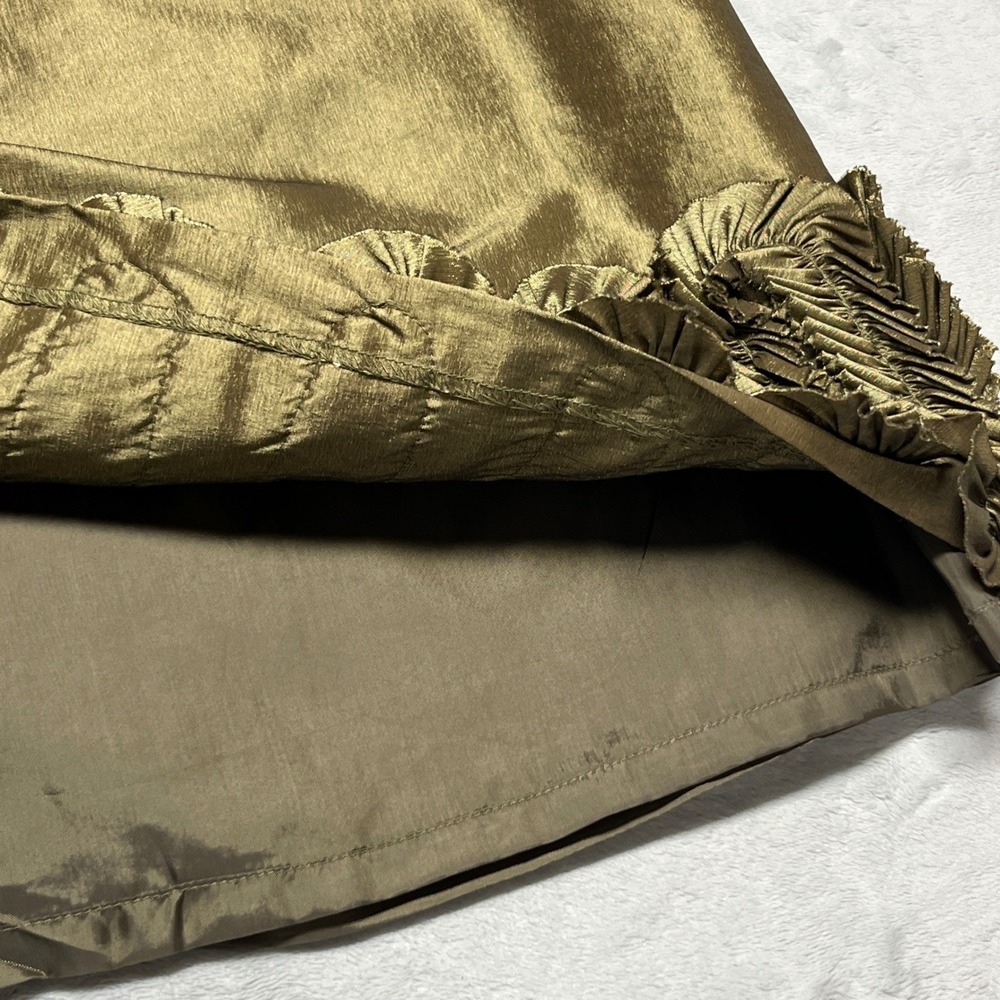 Nicolette Womens Skirt Suit 14W Gold Shimmer Ruffle Hem 2 Piece Set - Picture 11 of 16